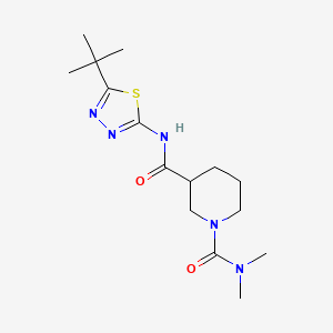 molecular formula C15H25N5O2S B5467309 N~3~-(5-tert-butyl-1,3,4-thiadiazol-2-yl)-N~1~,N~1~-dimethylpiperidine-1,3-dicarboxamide 