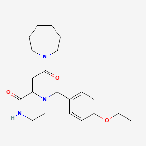 molecular formula C21H31N3O3 B5467320 3-[2-(1-azepanyl)-2-oxoethyl]-4-(4-ethoxybenzyl)-2-piperazinone 