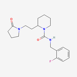 molecular formula C19H26FN3O2 B5467370 N-(2-fluorobenzyl)-2-[2-(2-oxo-1-pyrrolidinyl)ethyl]-1-piperidinecarboxamide 