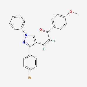 molecular formula C25H19BrN2O2 B5467442 (Z)-3-[3-(4-bromophenyl)-1-phenylpyrazol-4-yl]-1-(4-methoxyphenyl)prop-2-en-1-one 