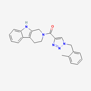 molecular formula C22H21N5O B5467451 2-{[1-(2-methylbenzyl)-1H-1,2,3-triazol-4-yl]carbonyl}-2,3,4,9-tetrahydro-1H-beta-carboline 