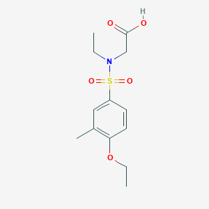 molecular formula C13H19NO5S B5467465 N-[(4-ethoxy-3-methylphenyl)sulfonyl]-N-ethylglycine 