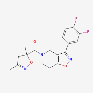 molecular formula C18H17F2N3O3 B5467473 3-(3,4-difluorophenyl)-5-[(3,5-dimethyl-4,5-dihydroisoxazol-5-yl)carbonyl]-4,5,6,7-tetrahydroisoxazolo[4,5-c]pyridine 