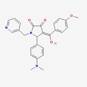 molecular formula C26H25N3O4 B5467483 5-[4-(dimethylamino)phenyl]-3-hydroxy-4-(4-methoxybenzoyl)-1-(3-pyridinylmethyl)-1,5-dihydro-2H-pyrrol-2-one 