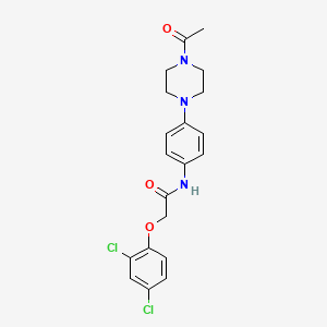 molecular formula C20H21Cl2N3O3 B5467503 N-[4-(4-acetyl-1-piperazinyl)phenyl]-2-(2,4-dichlorophenoxy)acetamide 