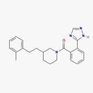 molecular formula C23H26N4O B5467505 3-[2-(2-methylphenyl)ethyl]-1-[2-(1H-1,2,4-triazol-3-yl)benzoyl]piperidine 