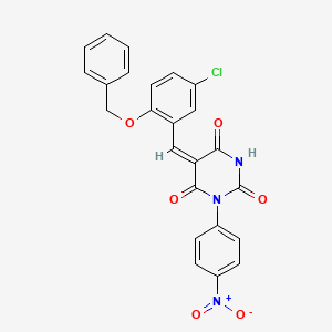 molecular formula C24H16ClN3O6 B5467568 5-[2-(benzyloxy)-5-chlorobenzylidene]-1-(4-nitrophenyl)-2,4,6(1H,3H,5H)-pyrimidinetrione 