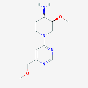 molecular formula C12H20N4O2 B5467581 (3S*,4R*)-3-methoxy-1-[6-(methoxymethyl)pyrimidin-4-yl]piperidin-4-amine 