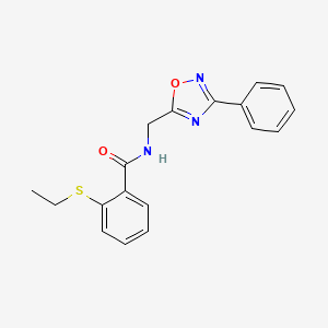 2-(ethylthio)-N-[(3-phenyl-1,2,4-oxadiazol-5-yl)methyl]benzamide