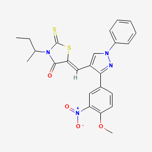 (5Z)-3-sec-butyl-5-{[3-(4-methoxy-3-nitrophenyl)-1-phenyl-1H-pyrazol-4-yl]methylene}-2-thioxo-1,3-thiazolidin-4-one