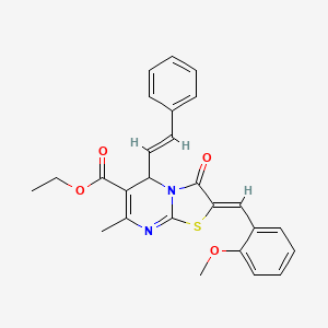 ethyl 2-(2-methoxybenzylidene)-7-methyl-3-oxo-5-(2-phenylvinyl)-2,3-dihydro-5H-[1,3]thiazolo[3,2-a]pyrimidine-6-carboxylate