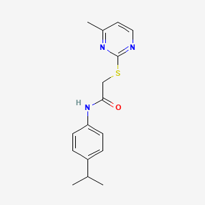 molecular formula C16H19N3OS B5467619 2-[(4-methylpyrimidin-2-yl)sulfanyl]-N-[4-(propan-2-yl)phenyl]acetamide 