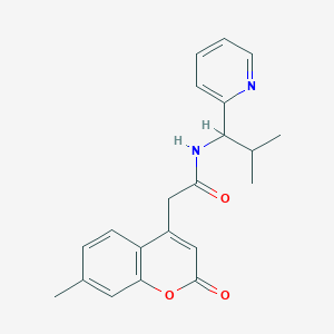 2-(7-methyl-2-oxo-2H-chromen-4-yl)-N-(2-methyl-1-pyridin-2-ylpropyl)acetamide