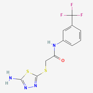 molecular formula C11H9F3N4OS2 B5467638 2-[(5-amino-1,3,4-thiadiazol-2-yl)thio]-N-[3-(trifluoromethyl)phenyl]acetamide 