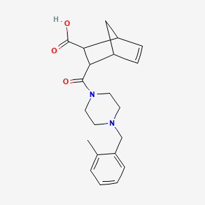 molecular formula C21H26N2O3 B5467652 3-{[4-(2-Methylbenzyl)piperazin-1-yl]carbonyl}bicyclo[2.2.1]hept-5-ene-2-carboxylic acid 