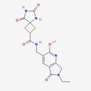 molecular formula C18H21N5O5 B5467692 (2R,4r)-N-[(6-ethyl-2-methoxy-5-oxo-6,7-dihydro-5H-pyrrolo[3,4-b]pyridin-3-yl)methyl]-6,8-dioxo-5,7-diazaspiro[3.4]octane-2-carboxamide 