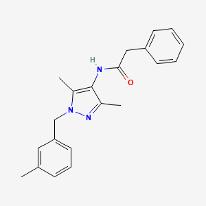 molecular formula C21H23N3O B5467704 N-[3,5-dimethyl-1-(3-methylbenzyl)-1H-pyrazol-4-yl]-2-phenylacetamide 