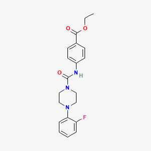 molecular formula C20H22FN3O3 B5467723 ethyl 4-({[4-(2-fluorophenyl)-1-piperazinyl]carbonyl}amino)benzoate 