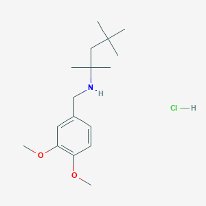 molecular formula C17H30ClNO2 B5467729 N-[(3,4-dimethoxyphenyl)methyl]-2,4,4-trimethylpentan-2-amine;hydrochloride 