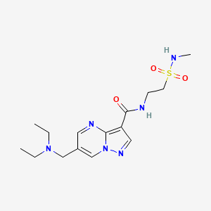 molecular formula C15H24N6O3S B5467758 6-[(diethylamino)methyl]-N-{2-[(methylamino)sulfonyl]ethyl}pyrazolo[1,5-a]pyrimidine-3-carboxamide 