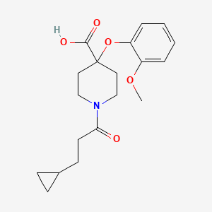 1-(3-cyclopropylpropanoyl)-4-(2-methoxyphenoxy)-4-piperidinecarboxylic acid