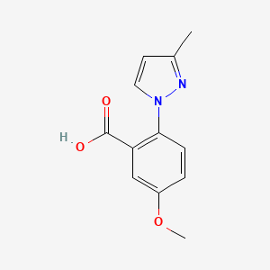 molecular formula C12H12N2O3 B5467817 5-methoxy-2-(3-methyl-1H-pyrazol-1-yl)benzoic acid 