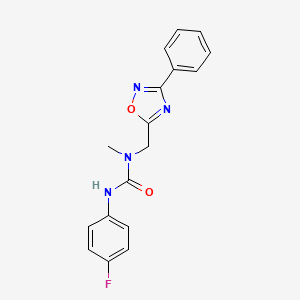 molecular formula C17H15FN4O2 B5467818 N'-(4-fluorophenyl)-N-methyl-N-[(3-phenyl-1,2,4-oxadiazol-5-yl)methyl]urea 