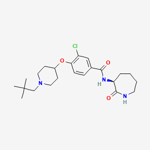 molecular formula C23H34ClN3O3 B5467826 3-chloro-4-{[1-(2,2-dimethylpropyl)-4-piperidinyl]oxy}-N-[(3S)-2-oxo-3-azepanyl]benzamide 