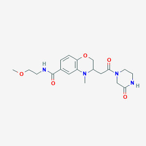 N-(2-methoxyethyl)-4-methyl-3-[2-oxo-2-(3-oxopiperazin-1-yl)ethyl]-3,4-dihydro-2H-1,4-benzoxazine-6-carboxamide