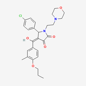 molecular formula C27H31ClN2O5 B5467847 5-(4-chlorophenyl)-3-hydroxy-4-(3-methyl-4-propoxybenzoyl)-1-[2-(morpholin-4-yl)ethyl]-2,5-dihydro-1H-pyrrol-2-one 