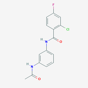 molecular formula C15H12ClFN2O2 B5467881 2-CHLORO-N-(3-ACETAMIDOPHENYL)-4-FLUOROBENZAMIDE 