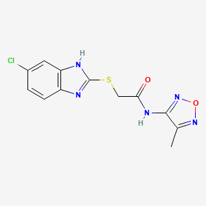 molecular formula C12H10ClN5O2S B5467898 2-[(5-chloro-1H-benzimidazol-2-yl)thio]-N-(4-methyl-1,2,5-oxadiazol-3-yl)acetamide 