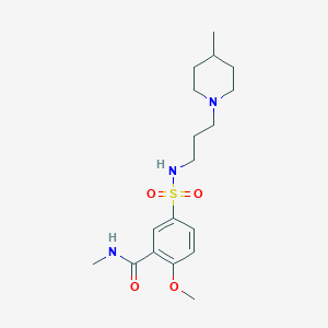 molecular formula C18H29N3O4S B5467905 2-methoxy-N-methyl-5-({[3-(4-methyl-1-piperidinyl)propyl]amino}sulfonyl)benzamide 