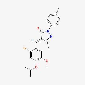 molecular formula C22H23BrN2O3 B5467918 4-(2-bromo-4-isopropoxy-5-methoxybenzylidene)-5-methyl-2-(4-methylphenyl)-2,4-dihydro-3H-pyrazol-3-one 