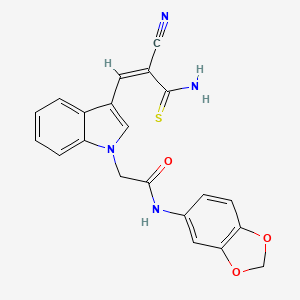 molecular formula C21H16N4O3S B5467924 2-[3-(3-amino-2-cyano-3-thioxo-1-propen-1-yl)-1H-indol-1-yl]-N-1,3-benzodioxol-5-ylacetamide 