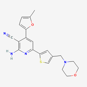 2-amino-4-(5-methyl-2-furyl)-6-[4-(morpholin-4-ylmethyl)-2-thienyl]nicotinonitrile