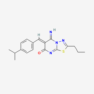 (6Z)-5-imino-6-[4-(propan-2-yl)benzylidene]-2-propyl-5,6-dihydro-7H-[1,3,4]thiadiazolo[3,2-a]pyrimidin-7-one