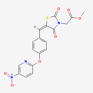 methyl [(5E)-5-{4-[(5-nitropyridin-2-yl)oxy]benzylidene}-2,4-dioxo-1,3-thiazolidin-3-yl]acetate