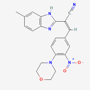 (Z)-2-(6-methyl-1H-benzimidazol-2-yl)-3-(4-morpholin-4-yl-3-nitrophenyl)prop-2-enenitrile