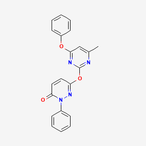 molecular formula C21H16N4O3 B5468077 6-[(4-METHYL-6-PHENOXYPYRIMIDIN-2-YL)OXY]-2-PHENYL-2,3-DIHYDROPYRIDAZIN-3-ONE 