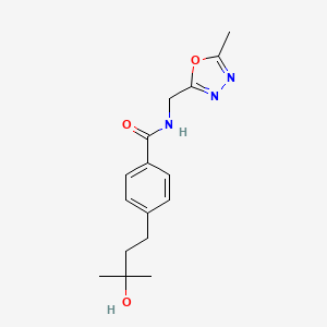 molecular formula C16H21N3O3 B5468083 4-(3-hydroxy-3-methylbutyl)-N-[(5-methyl-1,3,4-oxadiazol-2-yl)methyl]benzamide 