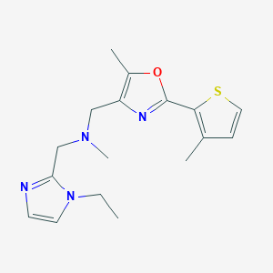 molecular formula C17H22N4OS B5468190 1-(1-ethyl-1H-imidazol-2-yl)-N-methyl-N-{[5-methyl-2-(3-methyl-2-thienyl)-1,3-oxazol-4-yl]methyl}methanamine 