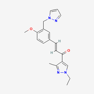 molecular formula C20H22N4O2 B5468193 1-(1-ethyl-3-methyl-1H-pyrazol-4-yl)-3-[4-methoxy-3-(1H-pyrazol-1-ylmethyl)phenyl]-2-propen-1-one 