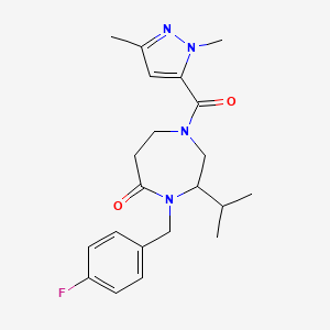 1-[(1,3-dimethyl-1H-pyrazol-5-yl)carbonyl]-4-(4-fluorobenzyl)-3-isopropyl-1,4-diazepan-5-one