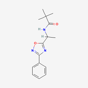 molecular formula C15H19N3O2 B5468280 2,2-dimethyl-N-[1-(3-phenyl-1,2,4-oxadiazol-5-yl)ethyl]propanamide 