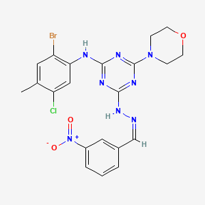 molecular formula C21H20BrClN8O3 B5468291 4-N-(2-bromo-5-chloro-4-methylphenyl)-6-morpholin-4-yl-2-N-[(Z)-(3-nitrophenyl)methylideneamino]-1,3,5-triazine-2,4-diamine 