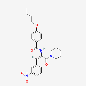 4-butoxy-N-[(E)-1-(3-nitrophenyl)-3-oxo-3-piperidin-1-ylprop-1-en-2-yl]benzamide