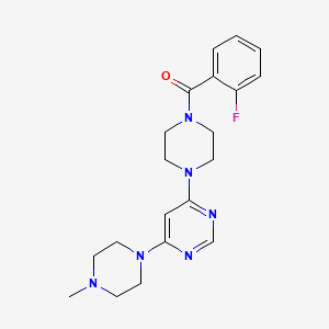 molecular formula C20H25FN6O B5468352 4-[4-(2-fluorobenzoyl)-1-piperazinyl]-6-(4-methyl-1-piperazinyl)pyrimidine 