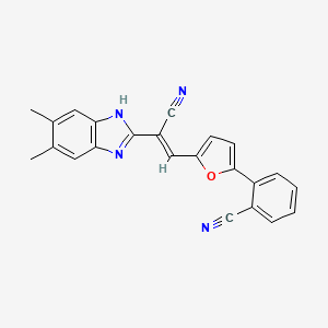 2-{5-[2-cyano-2-(5,6-dimethyl-1H-benzimidazol-2-yl)vinyl]-2-furyl}benzonitrile