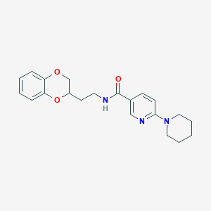 molecular formula C21H25N3O3 B5468456 N-[2-(2,3-dihydro-1,4-benzodioxin-2-yl)ethyl]-6-piperidin-1-ylnicotinamide 